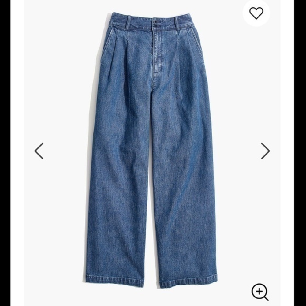 Madewell pleated wide leg jeans. K4982 - Picture 5 of 11